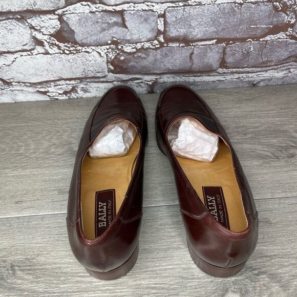 BALLY Magnum Dark Maroon Leather Slip On Loafers Dress Shoes Women’s Sz 8M main image 6
